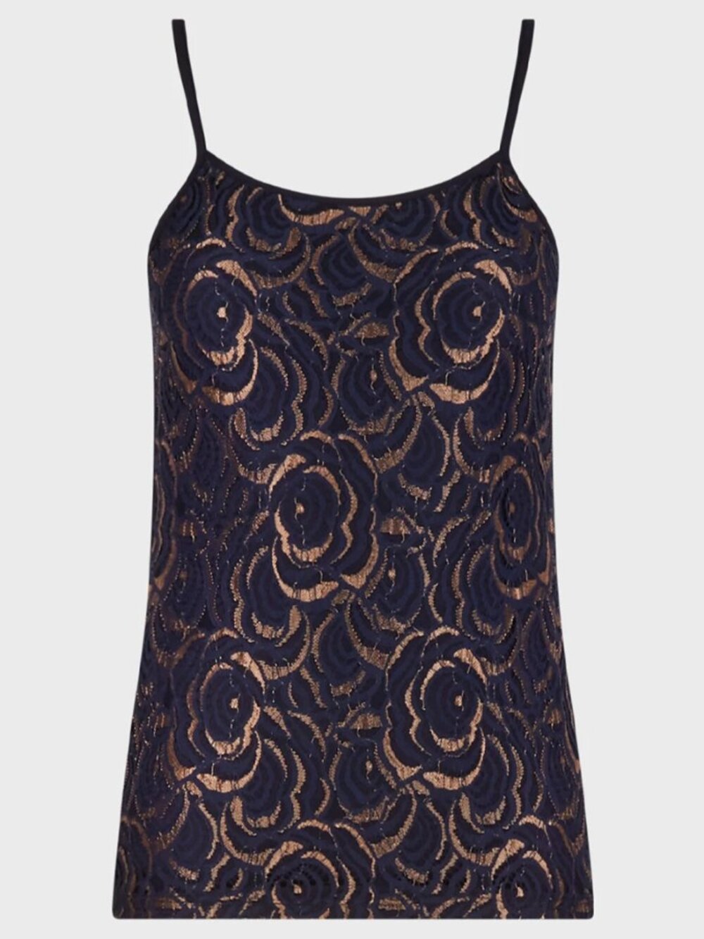 Anne Fontaine Cintia Blue Lace Floral Camisole 44